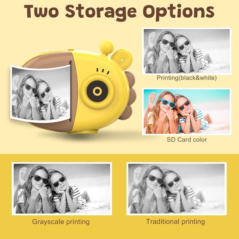 dirphy Instant Camera, Front Rear Dual Selfie Kids Camera with 1080P Videos, Holiday Birthday Gifts for Kids Age 3-12, Toddler Portable Travel Print Digital Camera Toy for 4 5 6 7 8 9 Year Boys Girls - Image 5